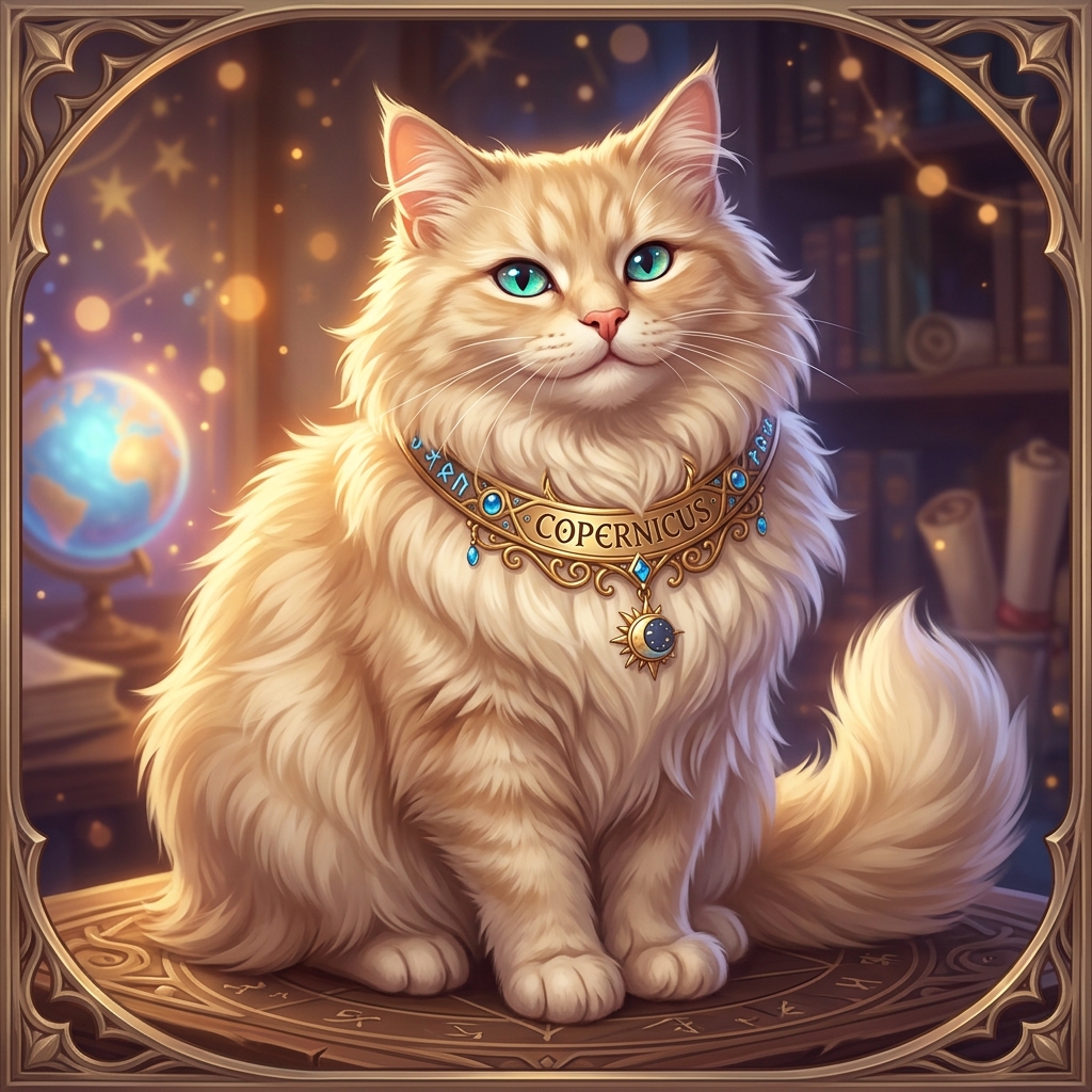 Copernicus the Blonde Turkish Angora Cat